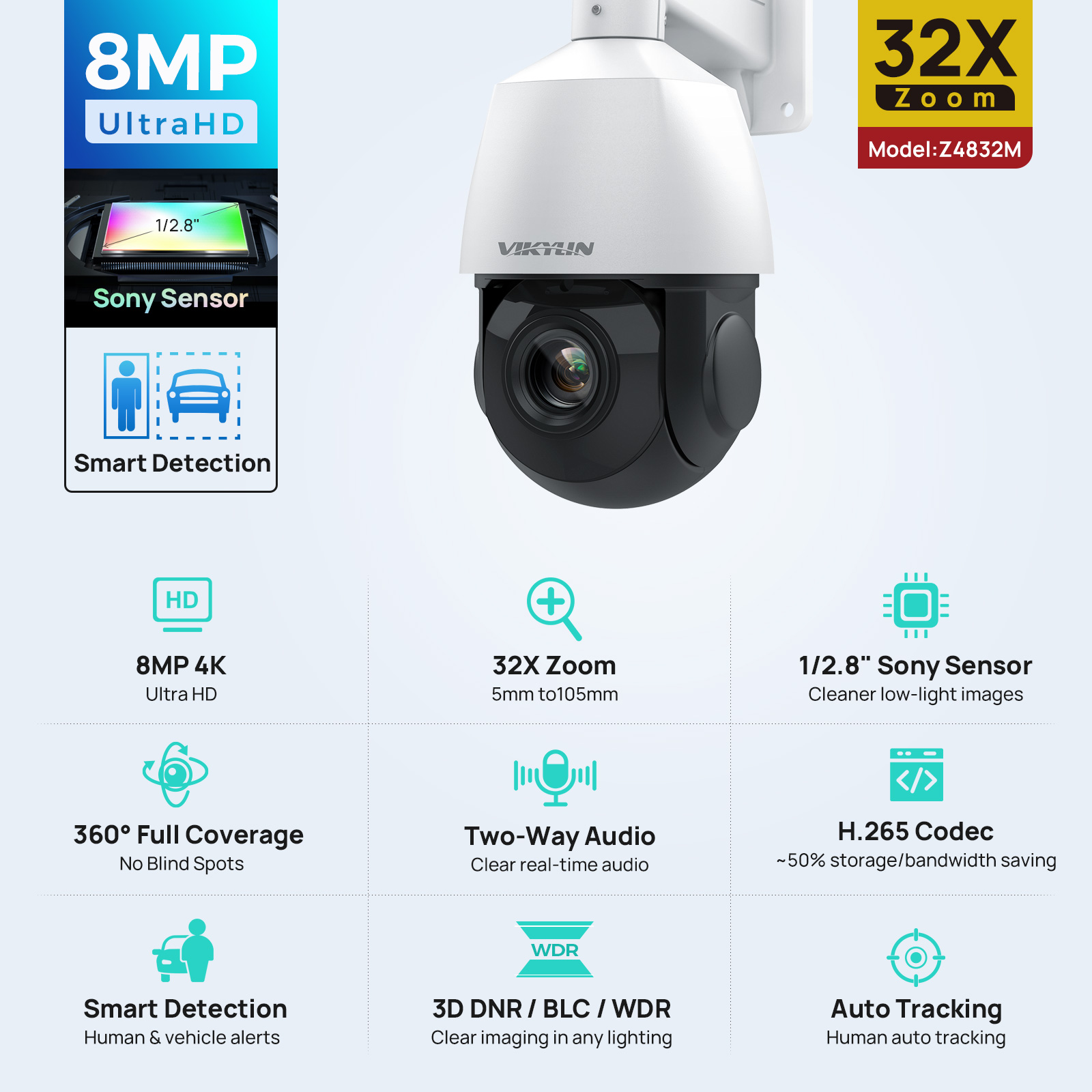 Humidity Dome Kit - Cámara IP Vikylin 4K 8MP PTZ